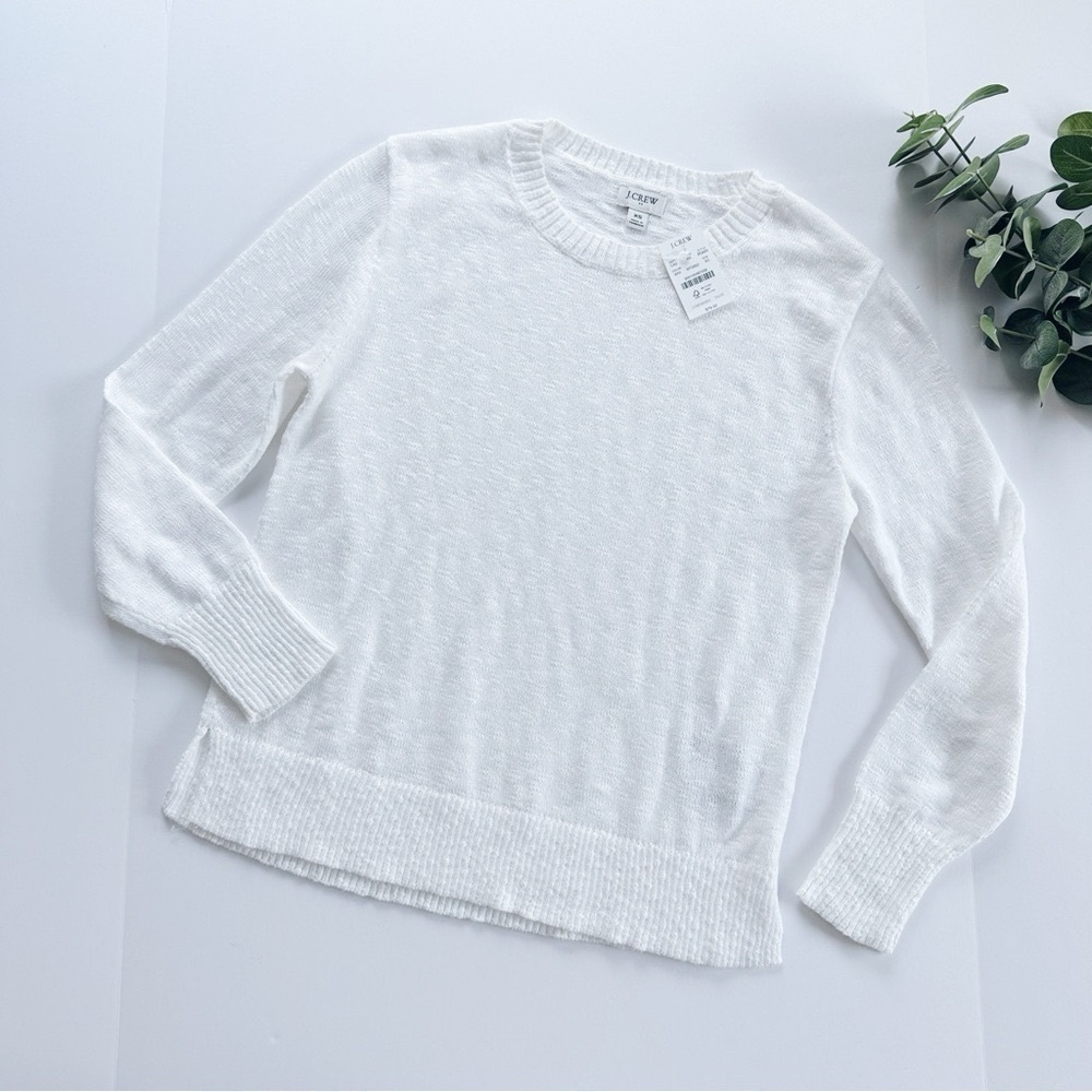 J.Crew Factory White Gauzey Sweater Top